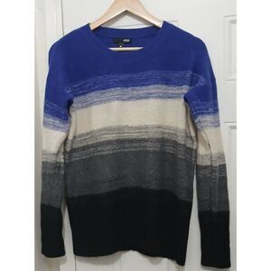 Aqua cashmere womens large 100% cashmere sweater cobalt royal blue gray